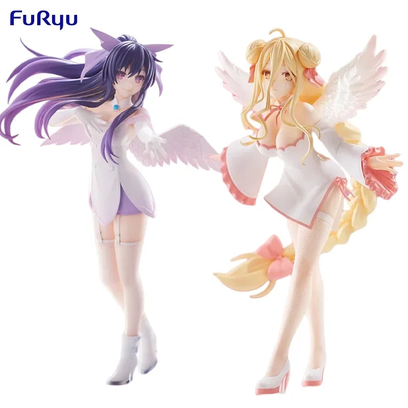 FuRyu Date A Live V BiCute Pure Figure Set Mukuro Hoshimiya & Tohka Yatogami Angel Ver. Collectible Toys Desktop Decor Ornaments