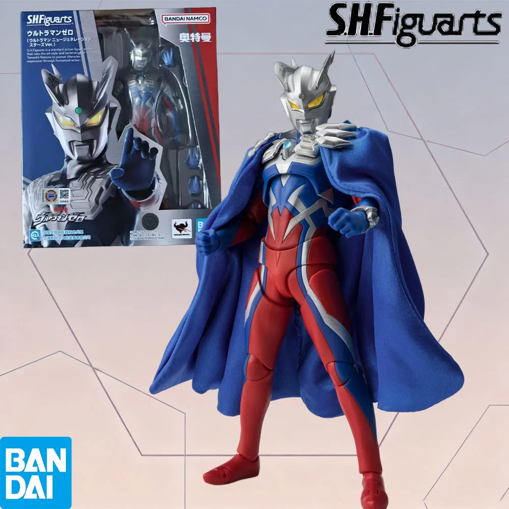 100% Authentic In Stock Bandai S.H.Figuarts Ultraman Zett Ultraman Zero with Cape Anime Action Figure Collection Model Toy