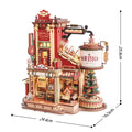 Robotime Rokr Dream Gift Factory 3D-Holzpuzzles, Holzspieluhr, Weihnachts-Holzmodellbausätze, Bauen Sie die besten Geschenke für Kinder und Erwachsene