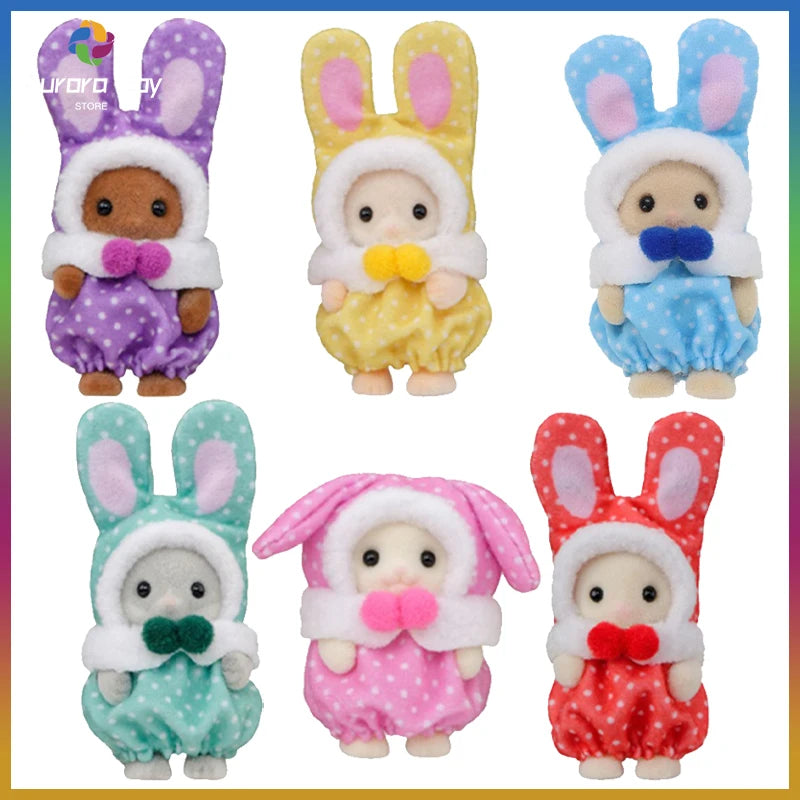 New Kawaii SYLVANIAN FAMILIES Anime Figures Blind Box 40th Anniversary Rabbit Blind Box Room Decoration Custom Birthday Toy Gift