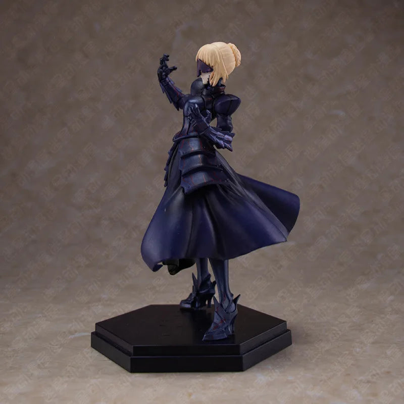 Fate Stay Night Grand Order Anime-Figur – 18 cm, Artoria Pendragon Saber Alter Black Cherry Armor, PVC-Action-Sammelspielzeug, Geschenk