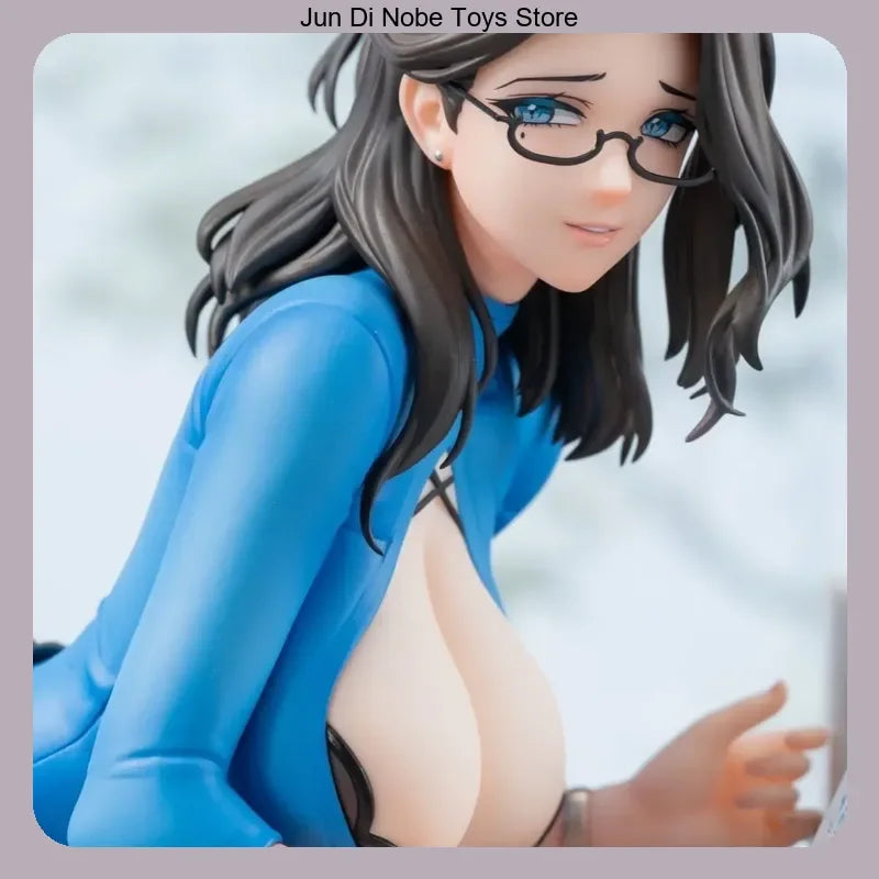 Inoue Tobi Office Lady Black Stockings Leaning on Copier Anime Collectible Figure PVC Statue 26cm, Desktop Decoration Gift