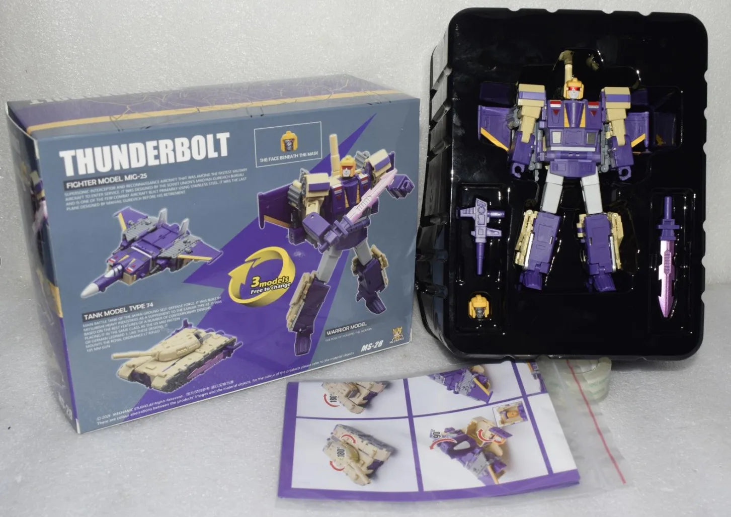 Blitzwing Thunderbolt Transformation MFT MS28 MS-28 Mini Pocket Action Figure Robot Model Collection Deformed Toys Gift