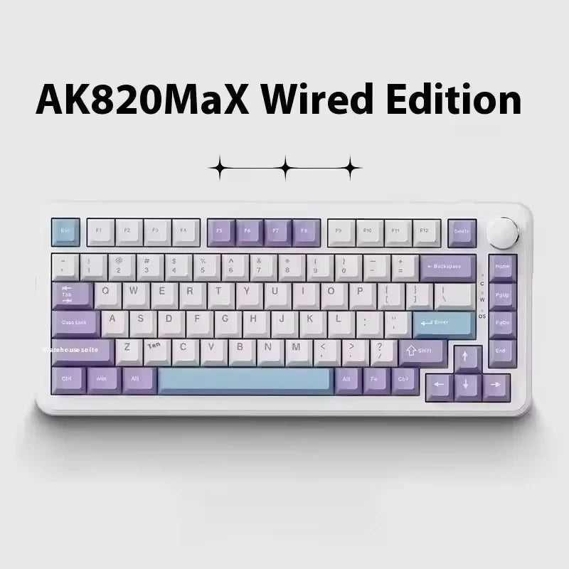 Ajazz AK820 Pro Gaming-Tastatur mit Magnetschalter, Dichtungsmontage, Bluetooth 5.1/2.4G Wireless/Typ-C, kabelgebunden, TFT-Bildschirm für Mac/Win