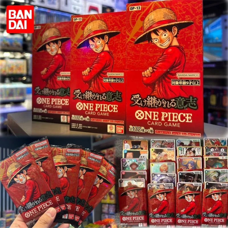 In Stock 2025 Bandai Genuine One Piece Opcg Tcg Game Card Chinese Version Op13 Carrying On His Will Collection Card Toys