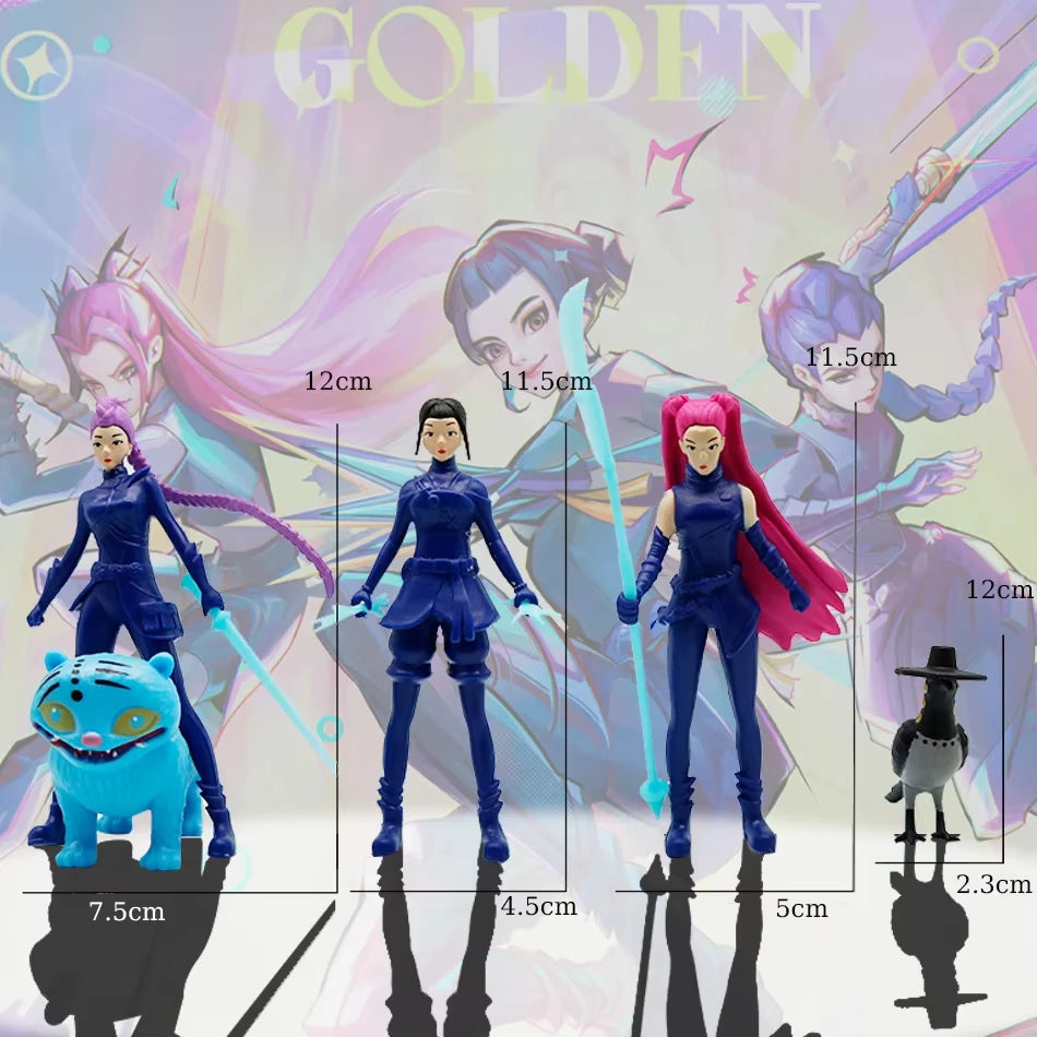 2025 New Anime K Pop Demon Hunters Figure K-Pop Demon Hunters Rumi Mira Zoey Tiger Figurine Toy Desk Decor Statues Ornament Kid