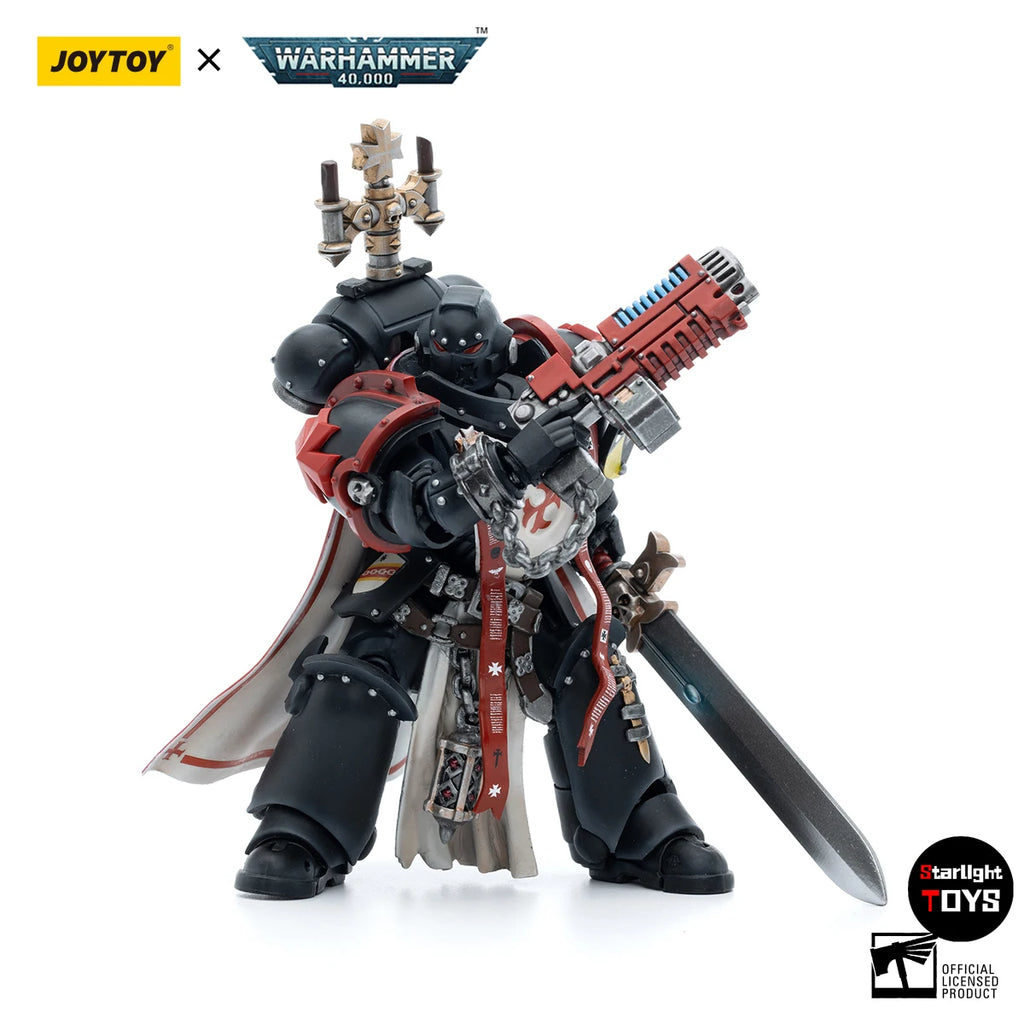 JOYTOY Warhammer 40K Black Templars Sword Brethren Brother Lombast Model Toy Doll 1/18 Action Figure