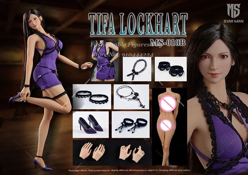 STAR MAN MS-010 1/6 Women Soldier Tifa Lockhart Japanese Anime Combat Role-Playing Game Dolls 12Inch Action Figure Model Toys