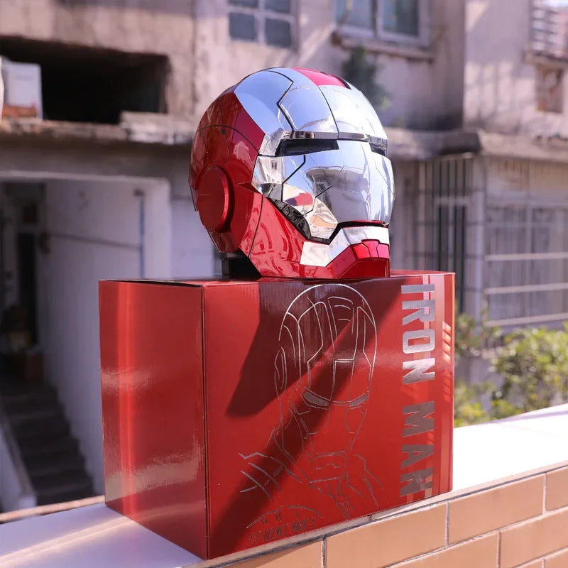 Iron Man Mk5 Mecha Arm Helmet 1:1 Mk7 Mk5 Cosplay Electric Multi-Piece Open Closing Voice Control Eyes Model Toy Children Gifts