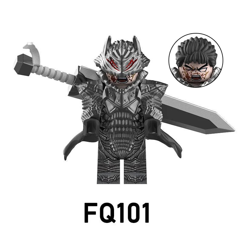 FQ101-FQ102 Berserk Guts Classic Handheld Anime Characters Desktop Bedroom Toy Accessories Model MOC Blocks Series Doll Toy Gift