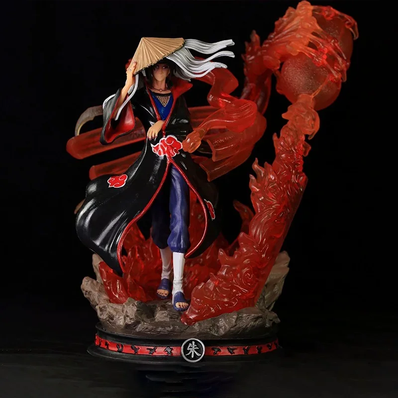 35cm Akatsuki Uchiha Itachi NARUTO Animation Peripherals PVC Large Statue Ornaments Collection Emit Light Model Cool Craft Toys
