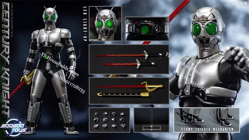 Soosootoys SST-070 1/6 Shadow Moon Kamen Rider Action Figure SST-071 Century Knight Red Ninja Delicate 12" Soldier Model Gifts