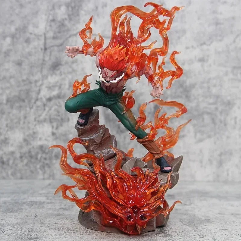 Naruto Might Guy Figure Ten Years of Shinobi Anime Action Figure With Light Immortal Sitting Model Collection Toy Gift Pvc
