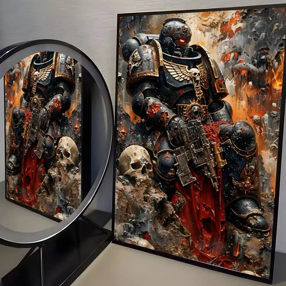W-Warhammer Game 40K Poster Perfect Sticker Self Adhesive Art Designed for Home Dining Office Spaces