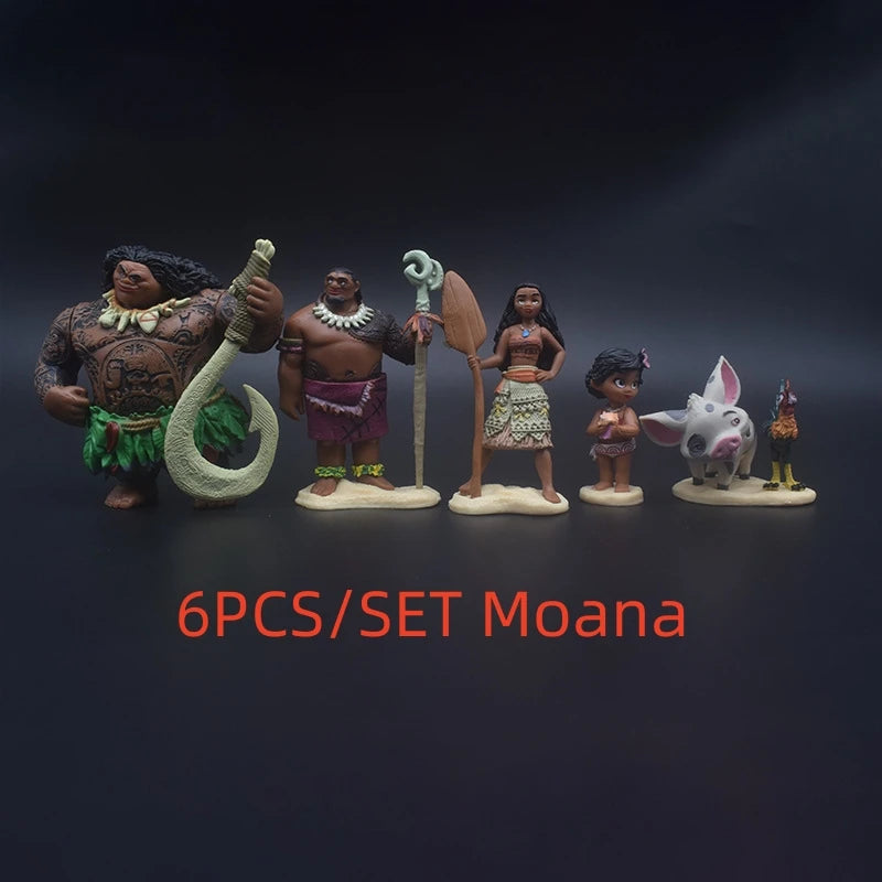 10 teile/satz Cartoon Moana Prinzessin Legende Vaiana Maui Chef Tui Tala Heihei Pua Action Figure Decor Spielzeug für Kinder Geburtstag Geschenk