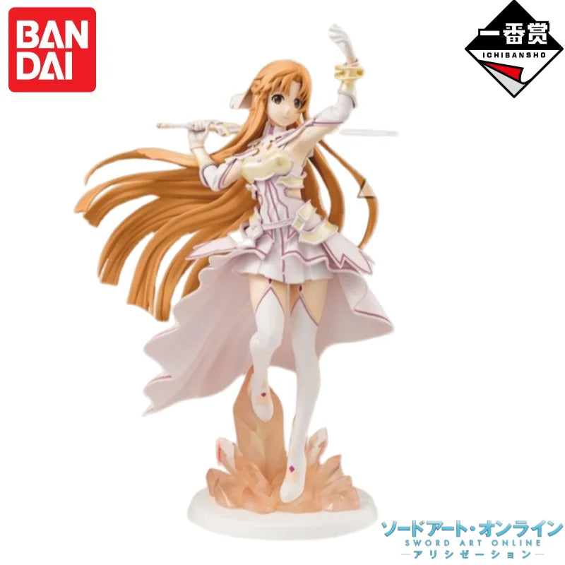 Original Bandai Banpresto Anime Characters Sword Art Online Yuuki Asuna beautiful Collectible Ornaments Model Toys Garage