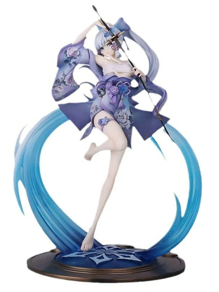 25 см Genshin Impact Аниме игрови периферни устройства Kamisato Ayaka Принцеса Egret PVC модел Аниме игра фигурка симулация подарък за празник