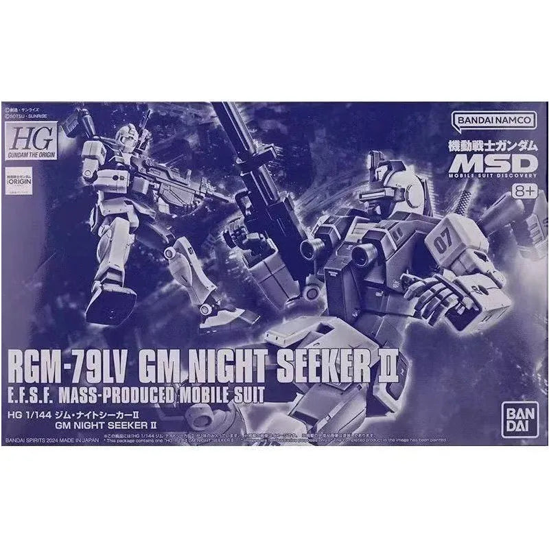 Bandai Genuin HG Jim Night Patrol II RGM-79LV 1/144 Anime Action Figure Assembly Model ToysGifts For Children Complete Set