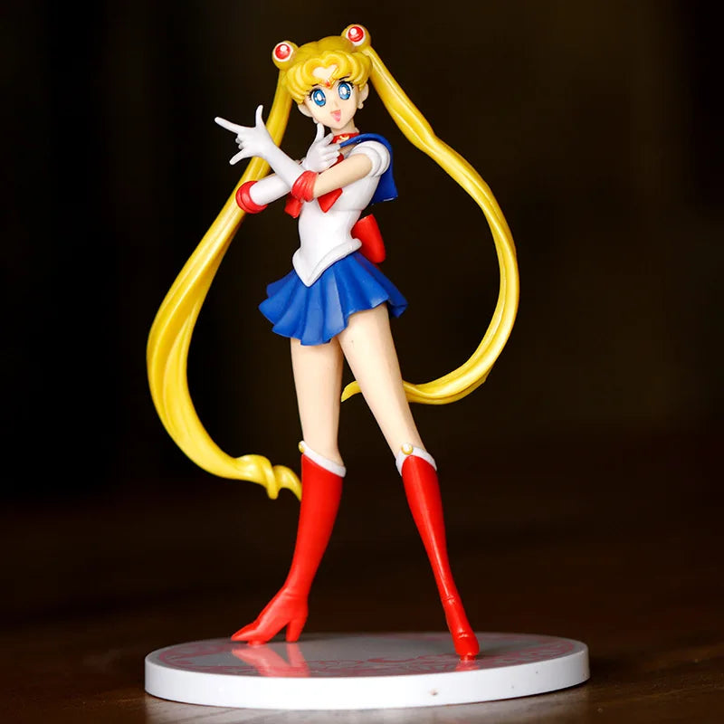 17 см Карикатура сладко момиче Sailor Moon Аниме фигурка PVC екшън аниме фигурка модел Kawaii кукла настолни орнаменти
