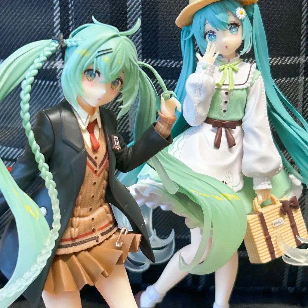 Original Taito Hatsune Miku Preppy Ver Anime Figur Mode Miku Kawaii Sammlermodell Garage Kit Spielzeug Kindergeburtstagsgeschenke