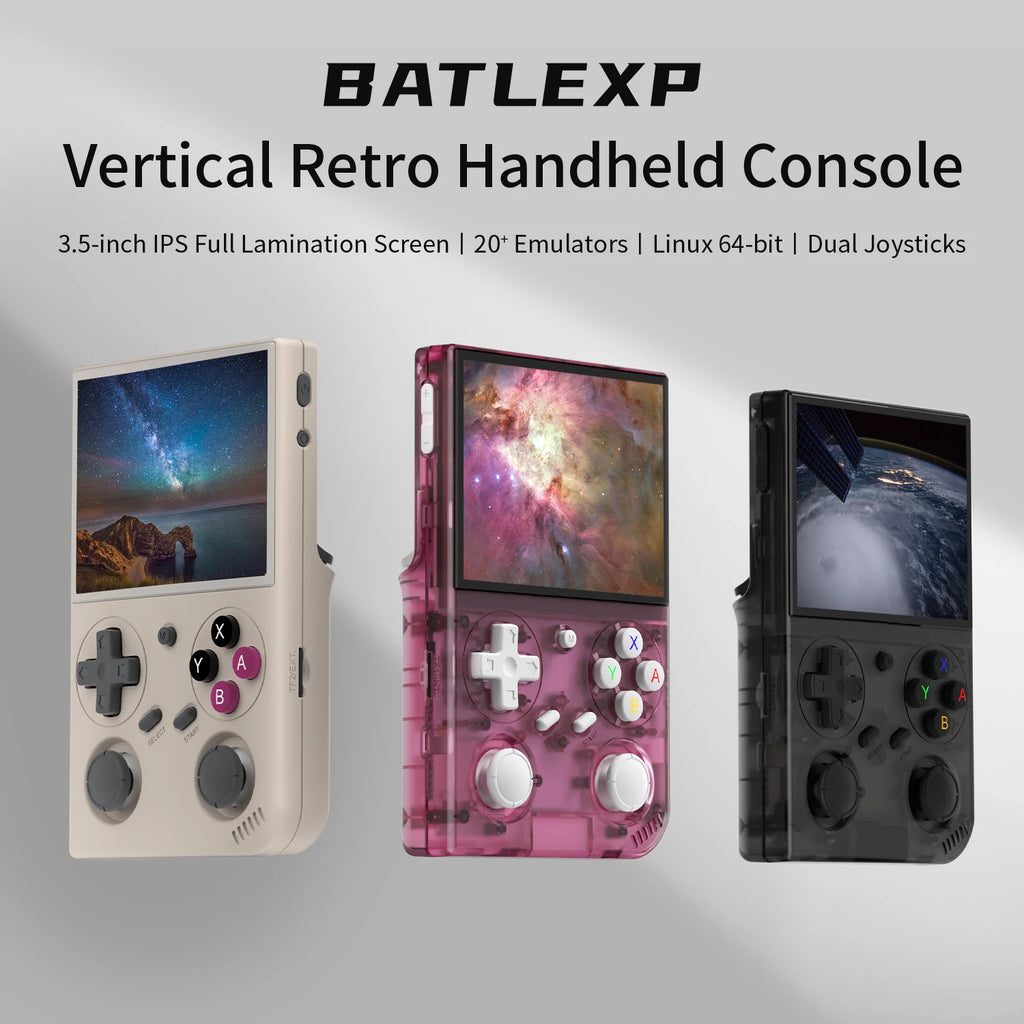 BATLEXP G350 Handheld Game Console 3.5'' IPS Screen Dual Joystick Vibration Motor Retro Portable Video Game Player Linux System