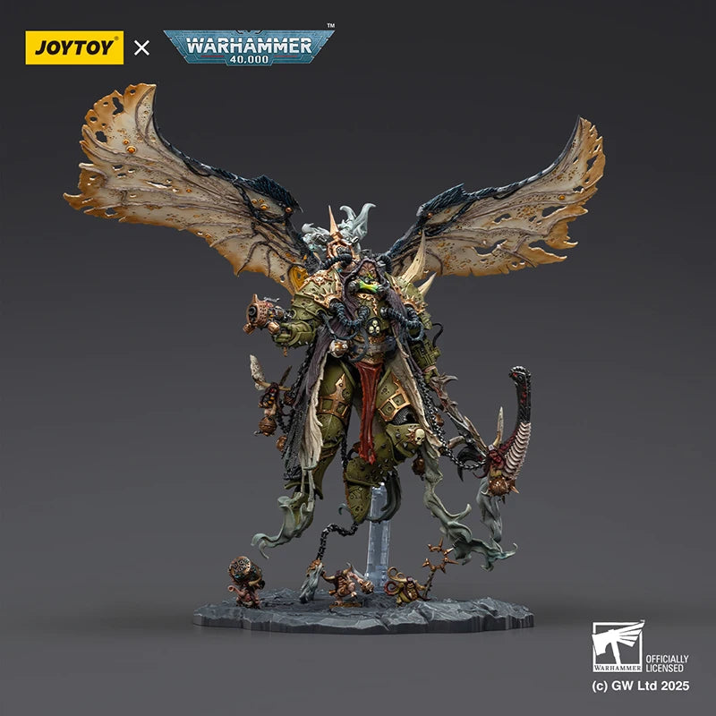 JOYTOY 1/18 Action Figures Mortarion Daemon Primarch of Nurgle with Ancient weapons‘The Lantern' and ‘Silence' Collectible Toys