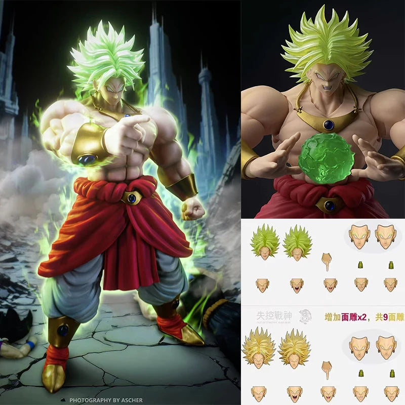 Original DKO Toys SHF Out Of Control War God Broly Broli Heads Kit Accessories Super Saiyan Dragon Ball Anime Figures Model Toys