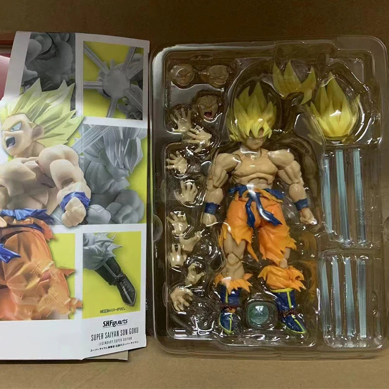 Shf Dragon Ball Z Son Goku Легендарна екшън фигурка PVC подвижна колекция Аниме 17см Супер Саян Какарото фигурка Модел играчки