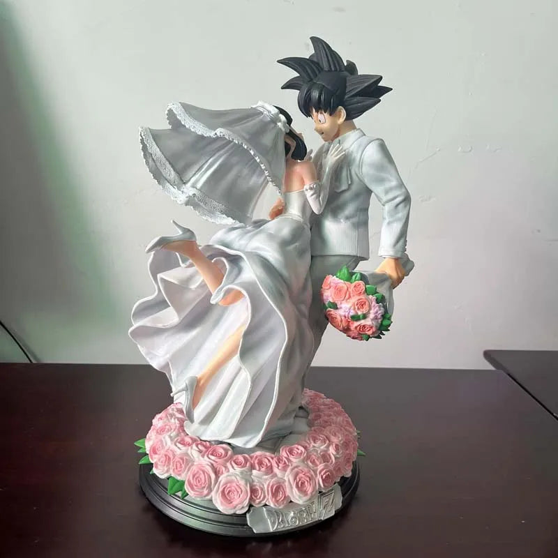 Dragon Ball Z Son Goku &amp; Chichi Hochzeitsversion 31 cm PVC-Actionfigur Sammlermodell Spielzeugpaar Statue Ornament Hochzeitsgeschenk