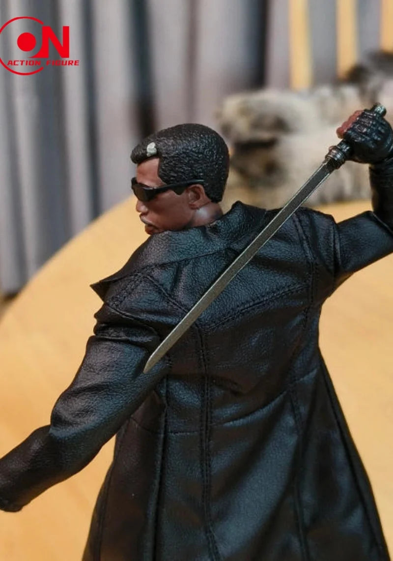 1/12 Scale Male Black Long Leather Coat Fabric Windbreaker Clothes Model Fit 6" Notaman Mezco Soldier Action Figure Body