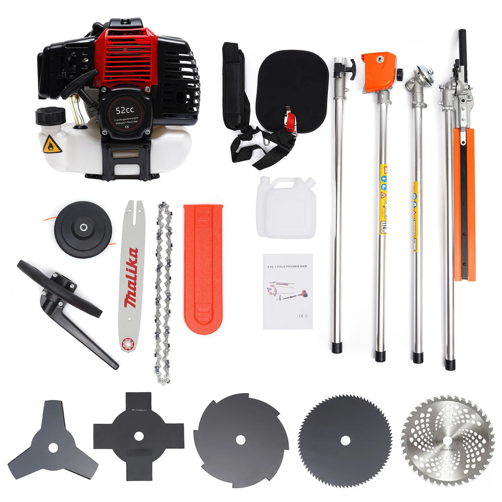 Trimmer Freischneider 52cc 2-Takt Gras Wacker Unkrautfresser Rasenmäher Gas Power