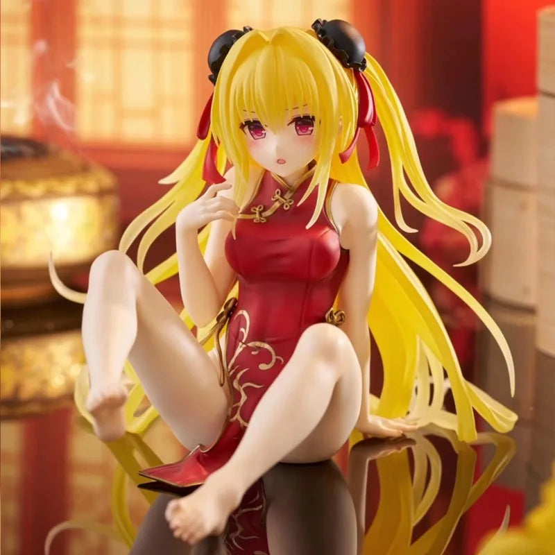 In Stock Original TAITO Desktop Cute To LOVEru Darkness Konjiki No Yami Chinese Dress Ver. Action Figure Model Decoration Gift