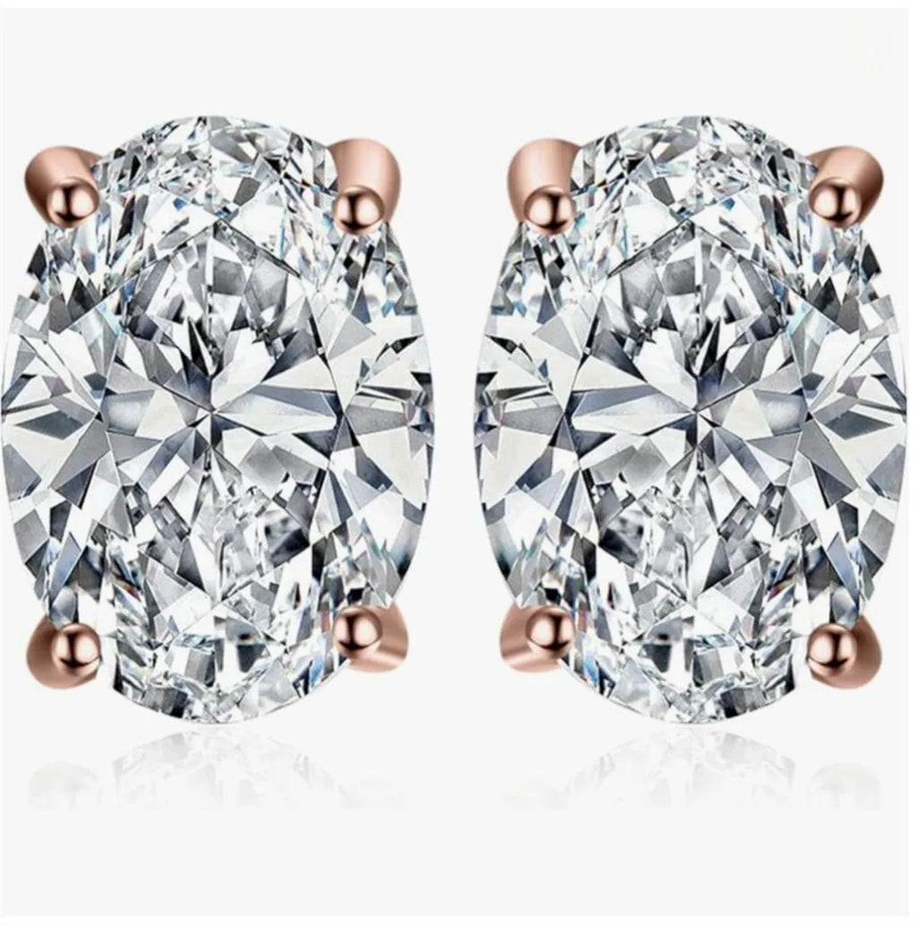 14K gold physical real gold laboratory grown diamond IGI 0.5CT oval diamond stud earrings fine jewelry Customized wholesale