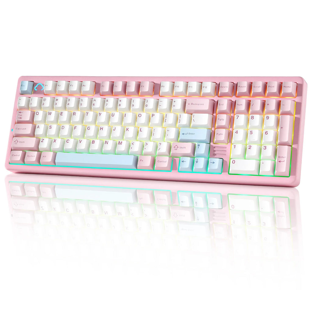 YUNZII AL98 Black Aluminum Mechanical Gaming Keyboard, QMK/VIA Wireless Custom RGB Keyboard, BT/2.4G/USB Gasket Win/Mac Keyboard