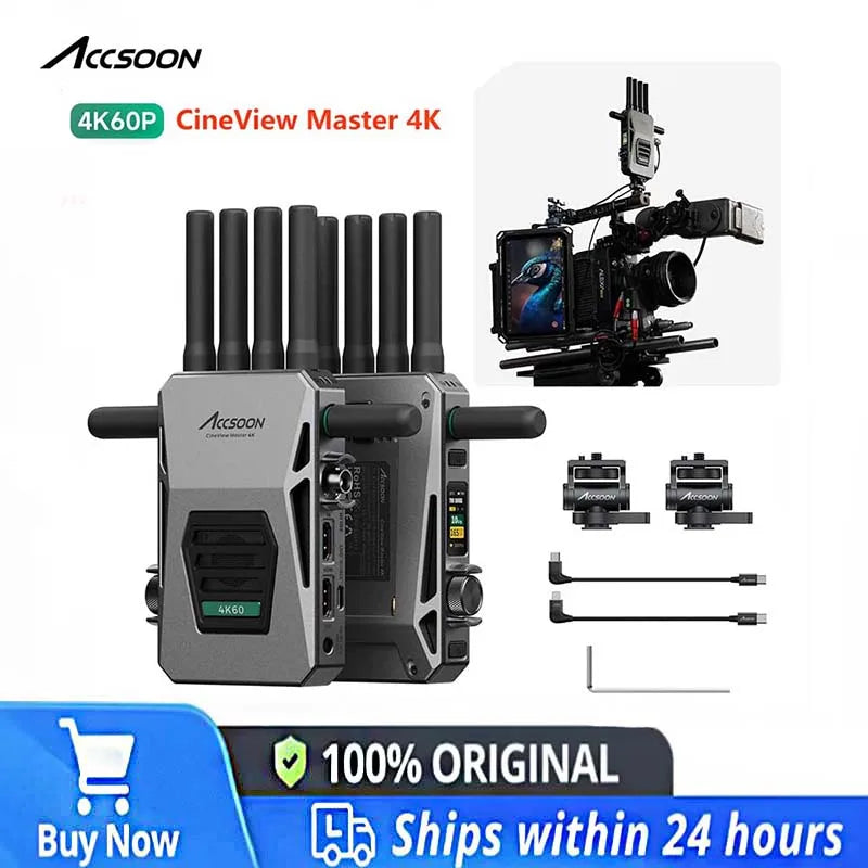 ACCSOON CineView Master 4K Drahtlose Videoübertragung 4K 6G/5G/2,4 GHz 8200ft Reichweite Vollfarb-LCD 25ms Klassenlatenz