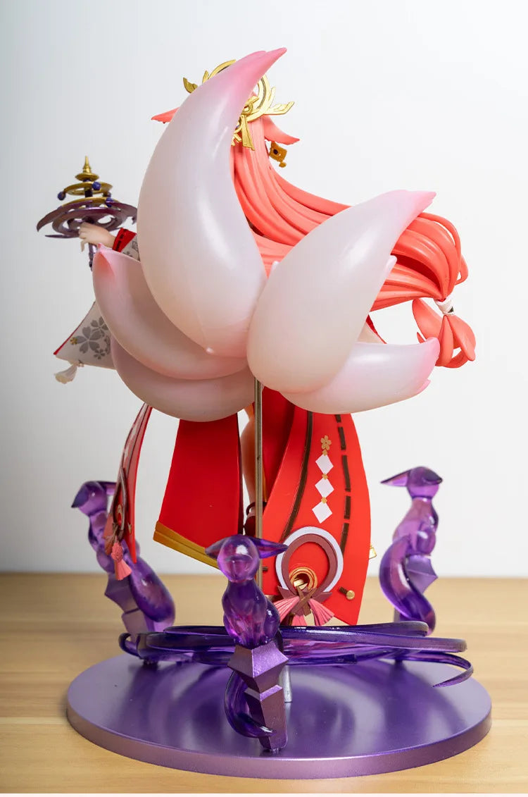 24cm Anime Figure Genshin Impact Gk Yae Miko Fox Pvc Action Figurine Desktop Ornament Decoration Model Statue Toys For Kids Gift