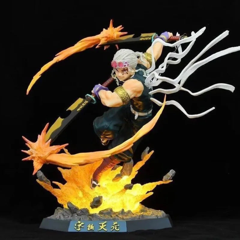 37 cm Dämonentöter: Kimetsu No Yaiba Figur Uzui Tengen kann leuchten Anime-Kollektion Modell PVC-Desktop-Ornamente Kindergeschenke Spielzeug