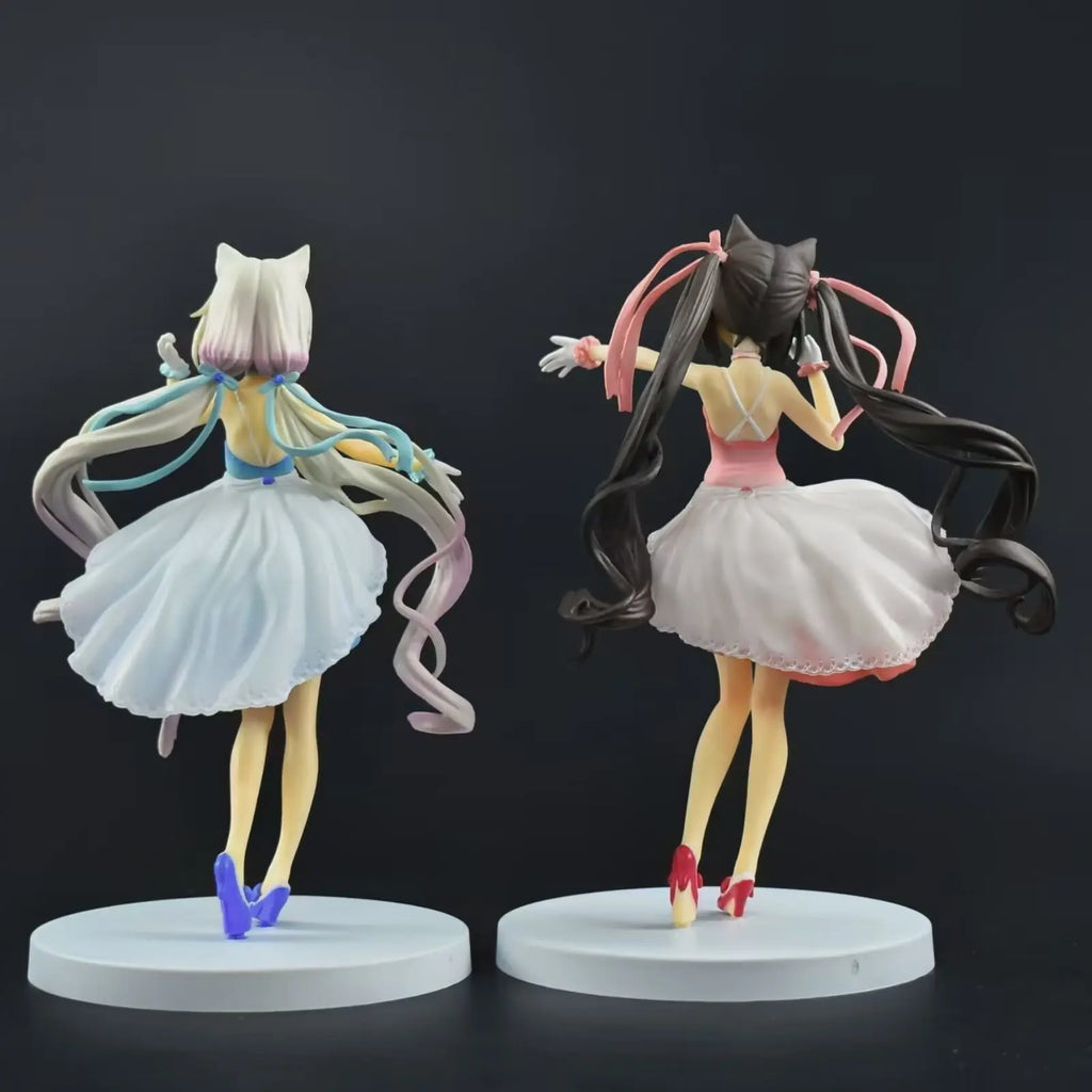 18CM Anime NEKOPARA Figure Chocolates Vanilla Cute Cocktail Dress Model PVC Static Child Toys Collectible Gift Doll Boxed