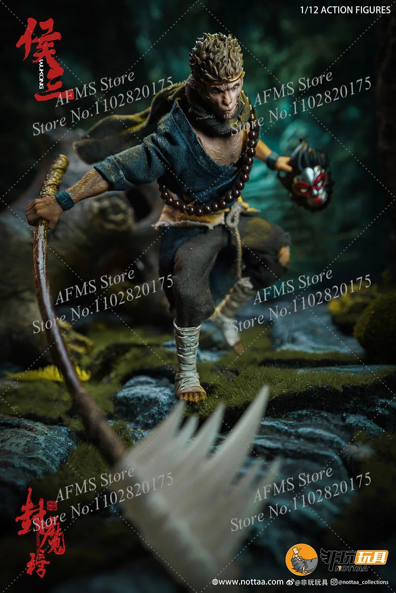 1/12 Scale Collectible Figure Hou San Wukong Monk Journey To The West Black Myth Combat Doll 6Inch Men Soldier Action Figure Toy