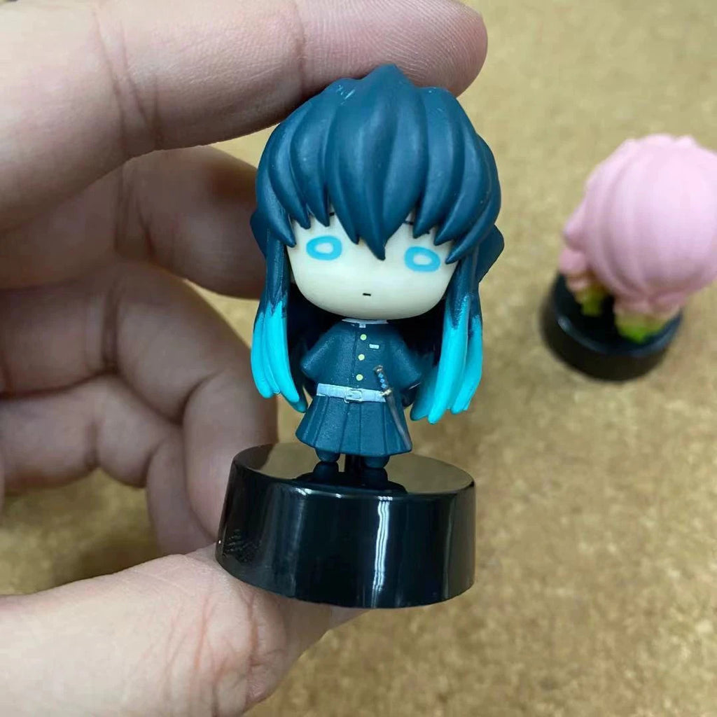 Demon Slayer Kimetsu No Yaiba Infinity Castle Gashapon Q Version Mini Drummer Figurine Iguro Obanai Action Figure Model Toys