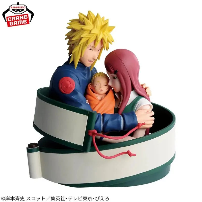 Bandai In Stock Banpresto Anime Naruto 72 Series 53Minato Kushina Naruto Family Original Action Figure Model Toy Collection Gift