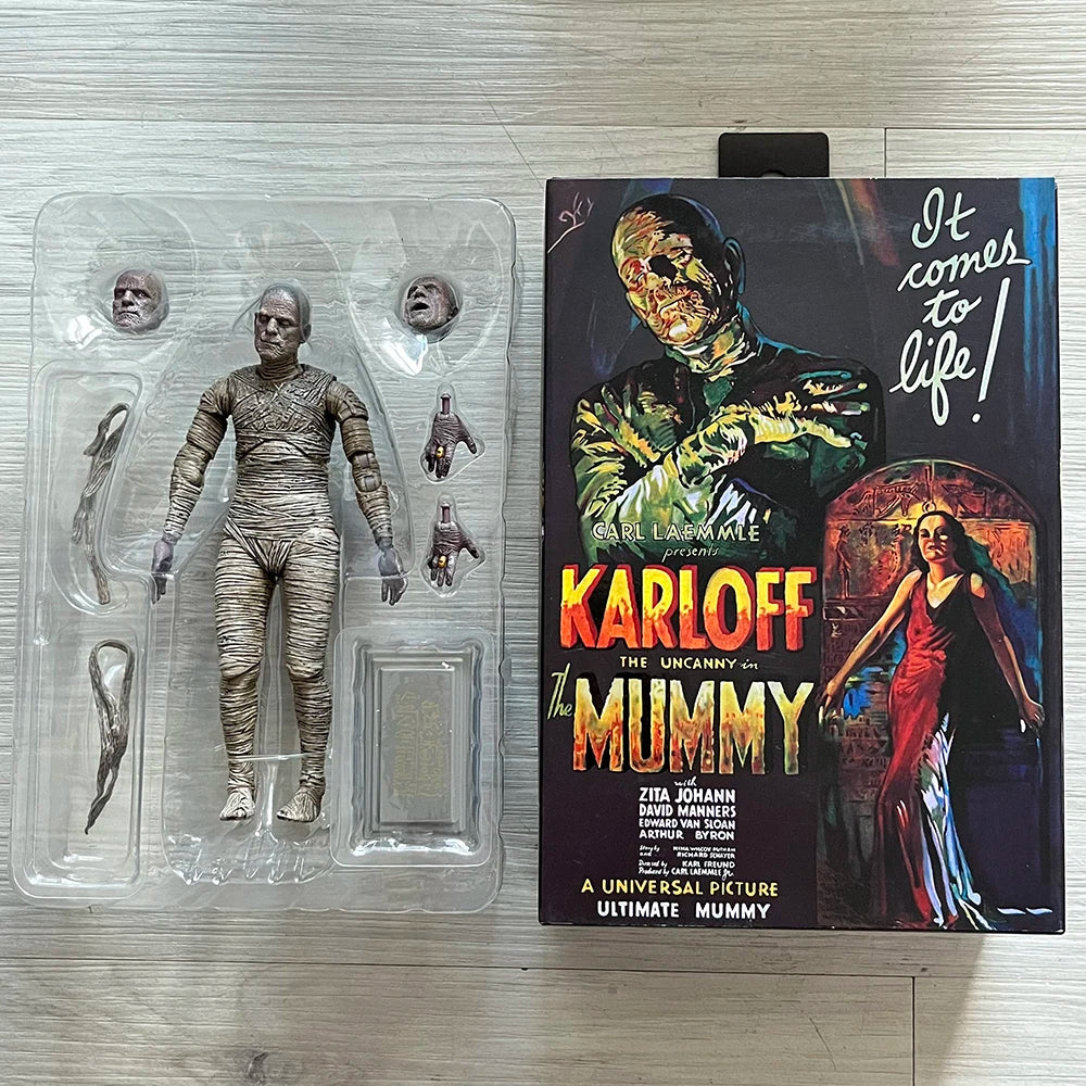 Neca Mummy Figure Universal Monster Black And White karloff Colorful Model Action Figure Toys Birthday Gifts