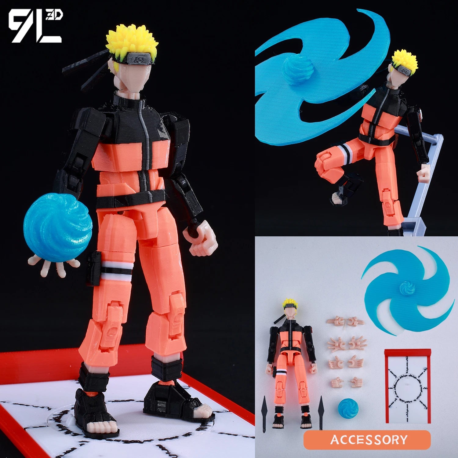 9L 3D-gedruckter Tanjiro Kamado Demon Slayer Lucky T13 Dummy 13 bewegliche Shapeshift-Actionfiguren Schaufensterpuppenspielzeug für Anime-Fans