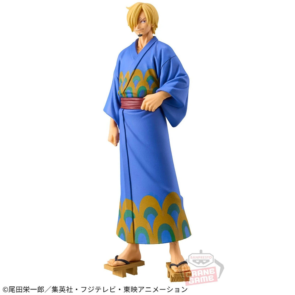 Bandai Original Banpresto One Piece DXF Yukata Luffy Zoro Sanji Japan Anime PVC Action Figure Collectible Model Toys Ornament