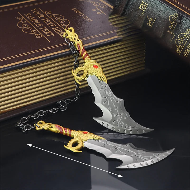 15cm God of War Figure Kratos Chaos Blade Set All Metal Weapon Ornaments Cosplay Sword Samurai Katana Crafts Action Figure Gifts