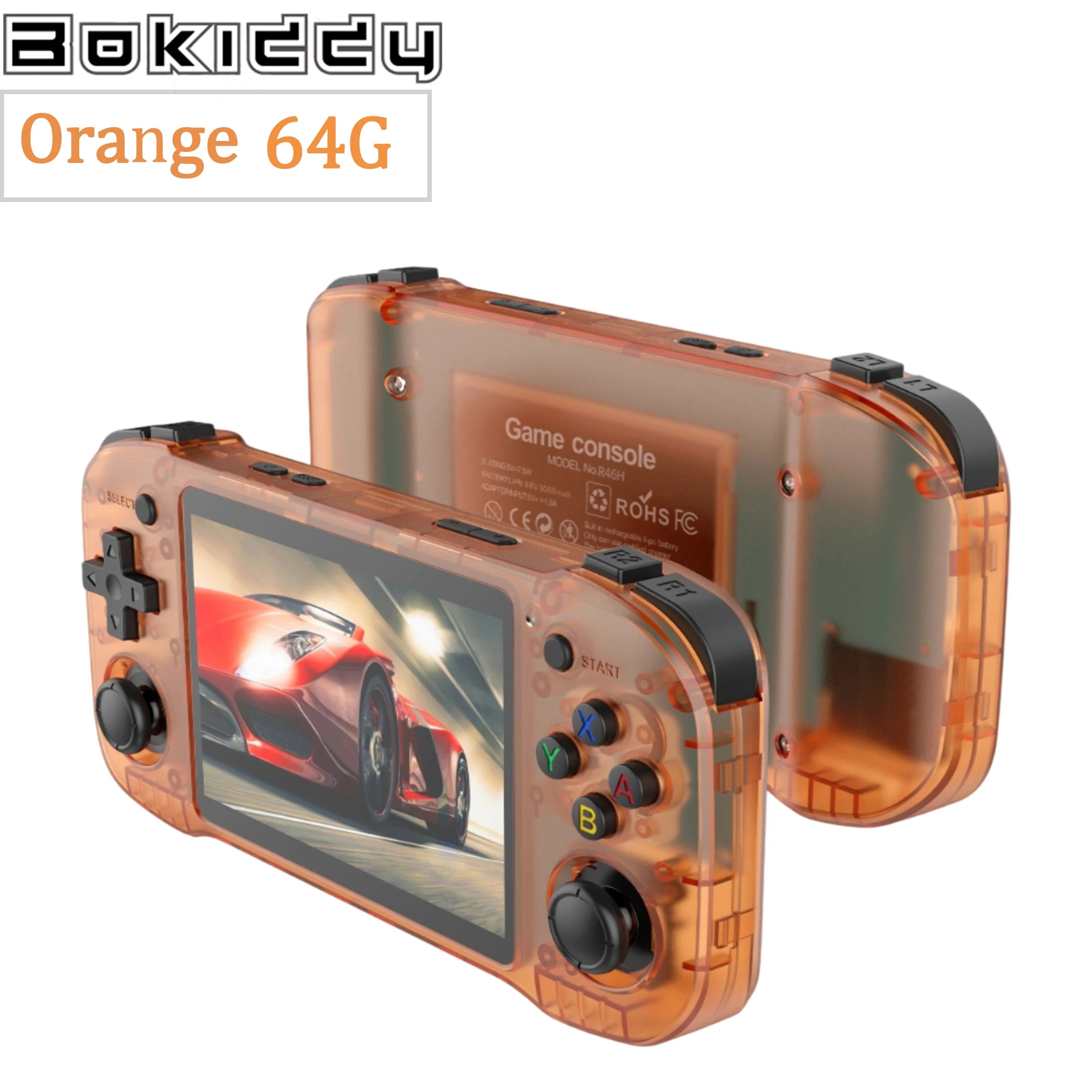 BOKIDDY R46H Retro Handheld Console Classic Game 4.2 inch HD IPS Screen Portable Video Player MAX 128G 29K Game R36H Best Gift