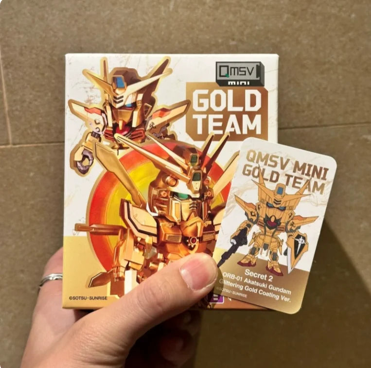 In Stock Bandai QMSV Mini Gold Team Blind Box Trendy Decoration GUN DA Model Toy Collectible Blind Box Trendy Gifts