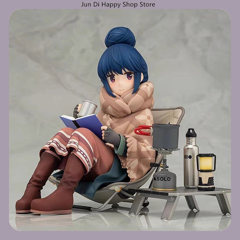 Yuru Camp△ Shima Rin Camping Version Anime-Figur mit mehreren Accessoires, Schreibtischdekoration, Geschenk