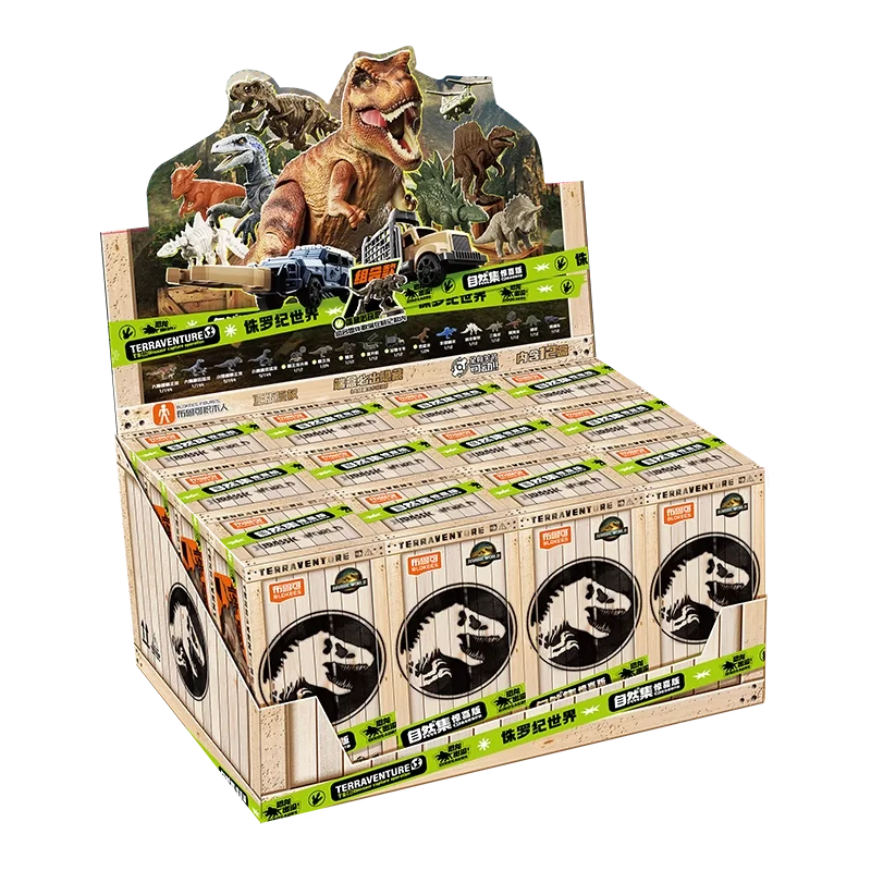 Original Blokees Jurassic World Terraventure Series Vol.1 Blind Box Action Figures Tyrannosaurus Peripheral Collection Boy Gift