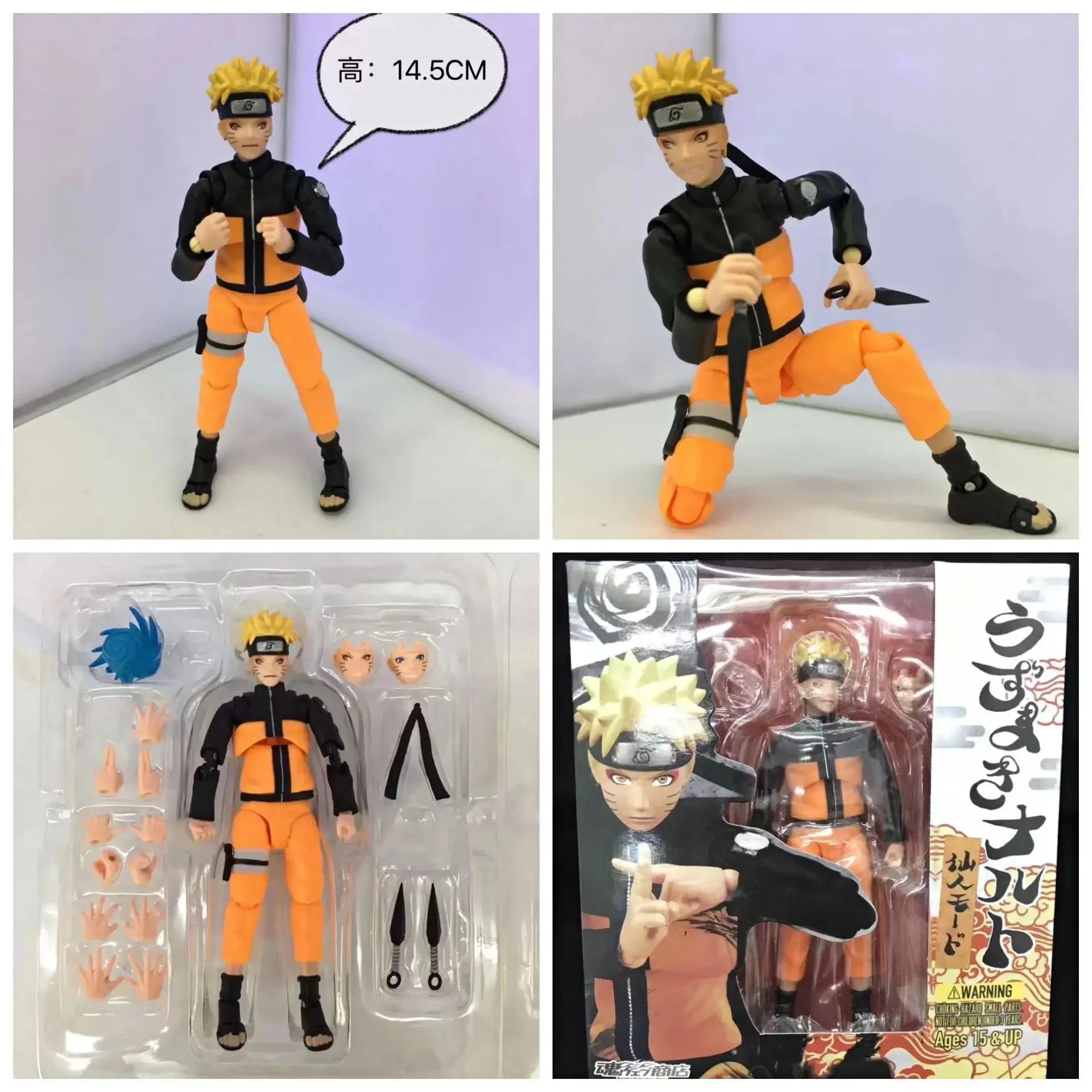 9 types Shippuden Shf Uzumaki Rasengan Action Figures Movable Joints Face Change Dolls Anime Figurines Models Toys Gifts